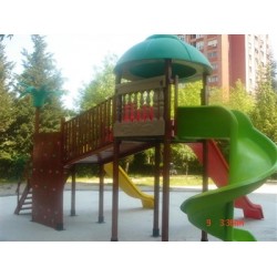 İki Kuleli Üç Kaydıraklı Ahşap 2