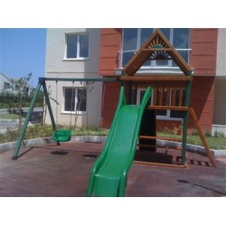 Tek Kuleli Ahşap Oyun Grubu Seti 1