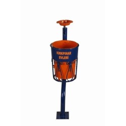 Ferforje Asma Küllüklü Bahçe Çöp Kovası