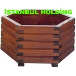 Altıköşe Modeli Ahşap Çiçeklik Altıköşe Modeli Ahşap Çiçeklik