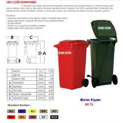 120 Lt Çöp Konteyneri 120 Lt Çöp Konteyneri