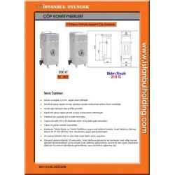 200 Lt S.Daldırma Galvaniz Çöp Konteyneri 200 Lt S.Daldırma Galvaniz Çöp Konteyneri